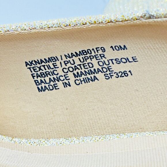 ANNE KLEIN Gold Glitter Metallic Pointed Toe Block Heels Pumps sz 10 NWOB - Picture 11 of 12